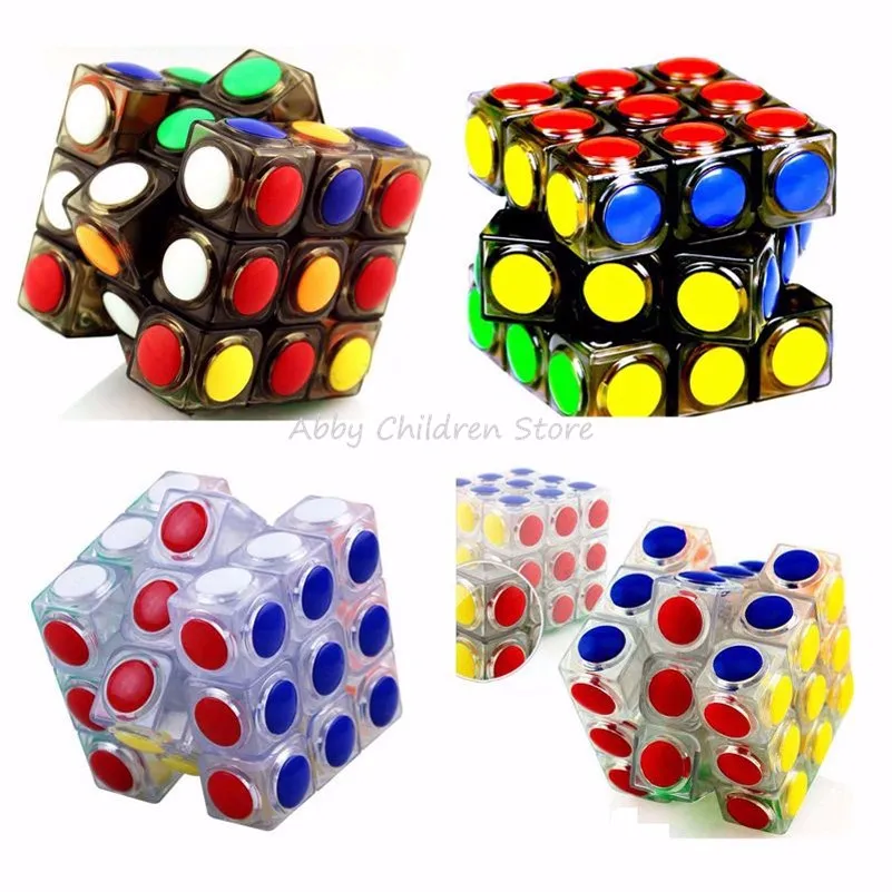 Новый прозрачный Магический кубик 3x3x3 Скорость головоломка куб игры в горошек