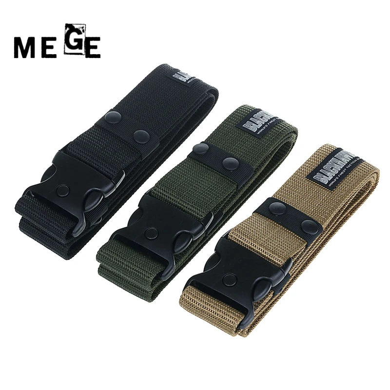 

MEGE Men's Brand Army Belt SWAT Militar Style Tactical Belt Wide Nylon Combat Soldier Waistband Paintball Hunting Waistband
