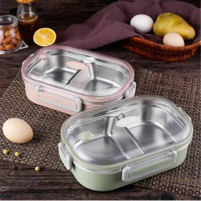 304 Stainless Steel Thermos Lunch Box for Kids Gray Bag Set Bento Box Leakproof Japanese Style Food Container Thermal Lunchbox 1