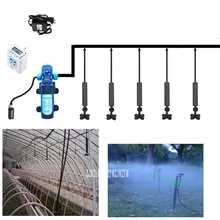 New Timed water pump set 12V 45W Water Pump 4L/min Greenhouse Automatic Irrigation System Cross Atomization Nozzle Watering Kits