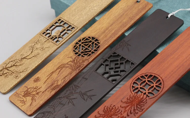 1 шт. панель Meilan бамбук и хризантема деревянные закладки Классический китайский стиль палисандр бахромой простые антикварные закладки