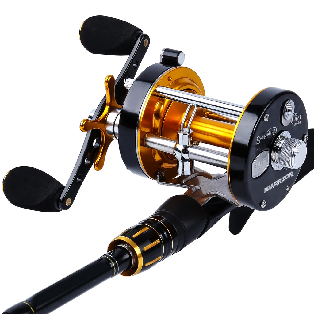 Round Baitcasting Reel - High Speed Trolling Fishing Conventional Reel - Reinforced Metal Body & Star Drag 