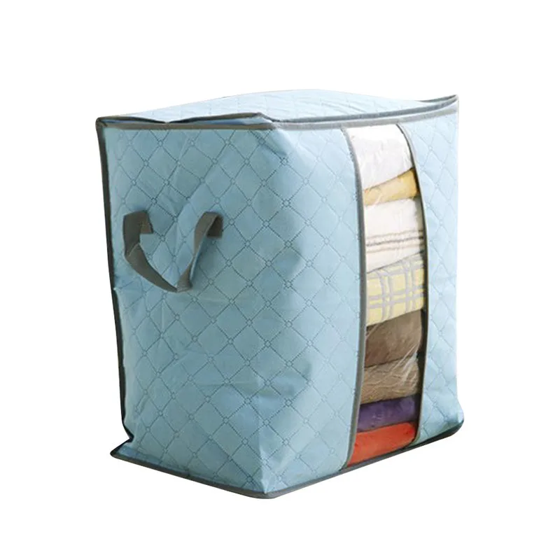 

Quilt Storage Bags Cotton Portable Anti-dust Wardrobe Bamboo Clothes Bag Pouch Storage Box Home Storage Organizer