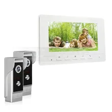 DIYSECUR 7inch Video Intercom Video Door Phone 700TV Line IR Night Vision Outdoor Camera for Home / Office Security System 2V1