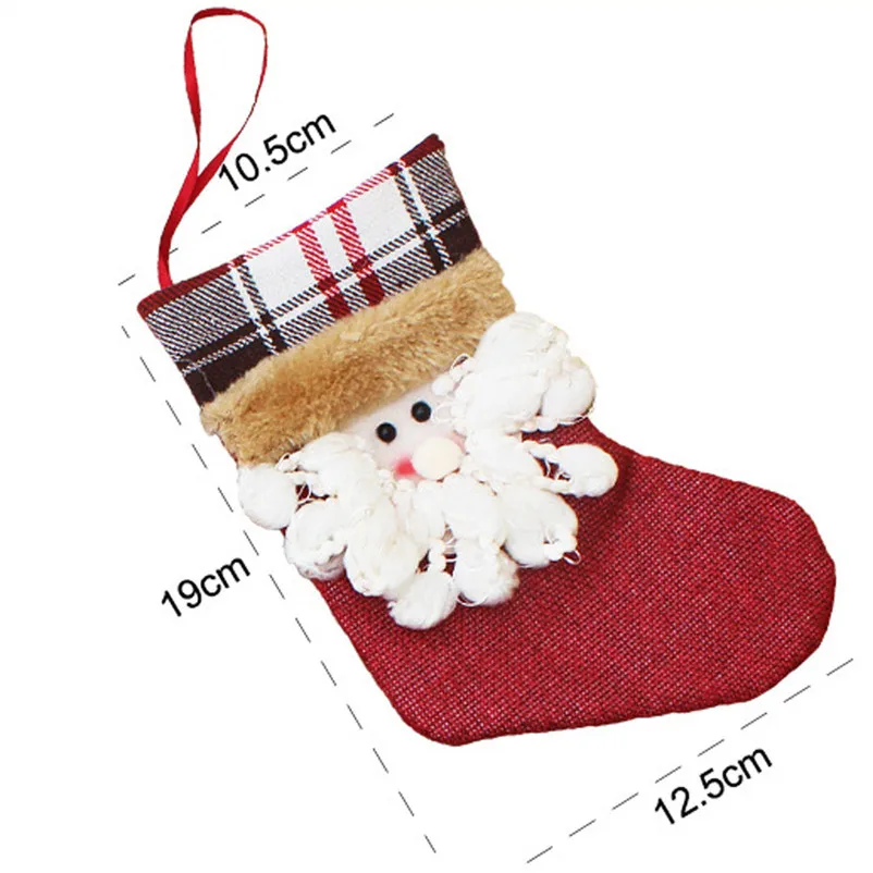 Santa Claus products Snowman Elk Xmas Decor kids candy bag Ornament christmas socks decoration New Year Decor For Home O07 (9)