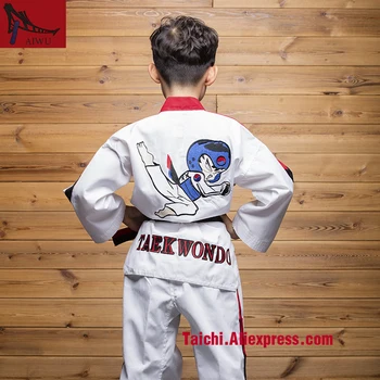 

Children Taekwondo Uniform Long Sleeve Boy And Girl Tae Kwon Do Clothes TKD Poomsae Clothing