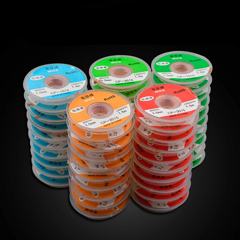 

1.5M Length Desoldering Braid Welding Solder Remover Wick Wire Low-residue No-Clean Tin Strip Lead Cord Flux BGA Repair Tool