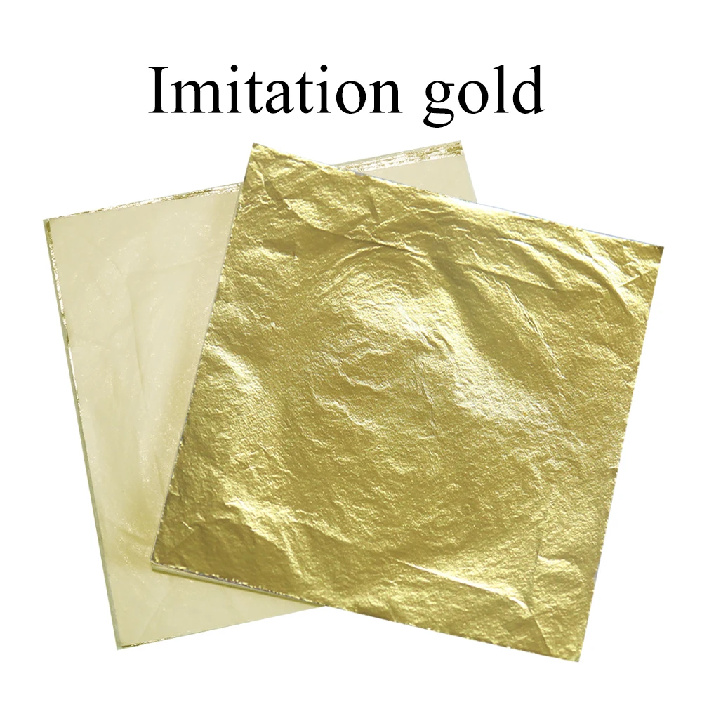 

1000pcs 5.5X5.5"&6.3X6.3'' Imitation Gold Silver Foil Leaf Gilding Glue sheets Copper Leaf Sheet free shipping Color #2.5