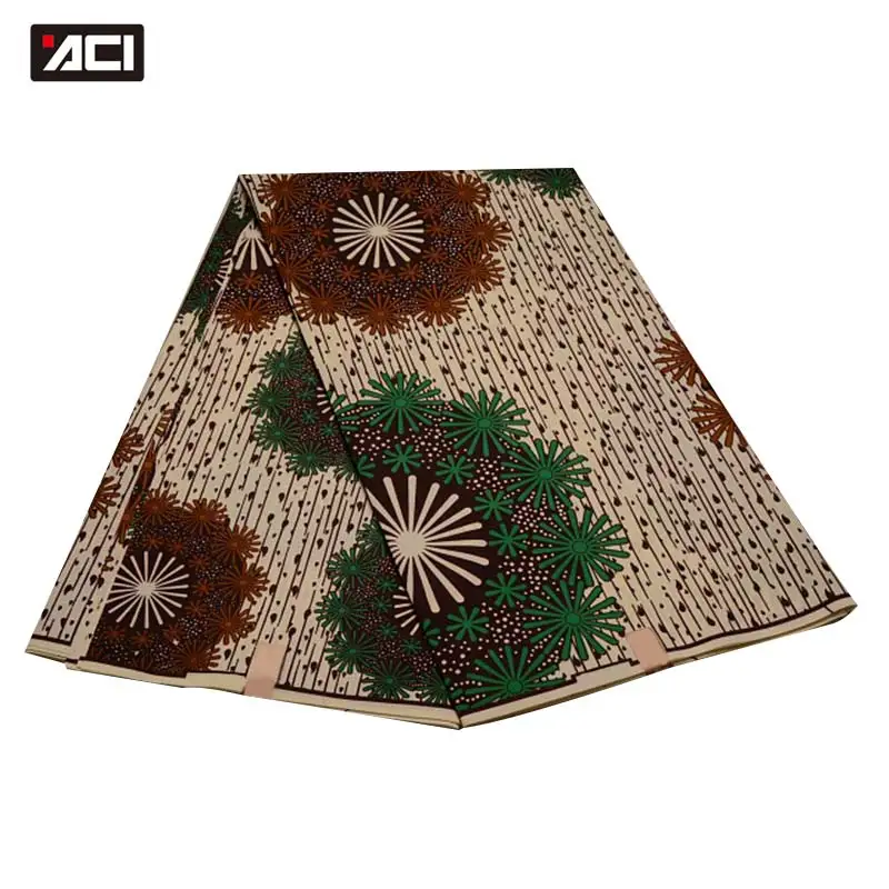 

ACI Ankara Clothing African Wax Print Fabric Hot Sale Material Polyester Waterproof Veritable Wax Tissu Africain 6Yards For Lady