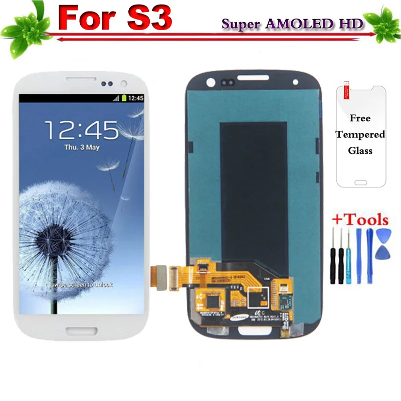 Активно-матричные осид для SAMSUNG Galaxy S3 Дисплей i9300 i9305 Сенсорный экран digitizer Замена