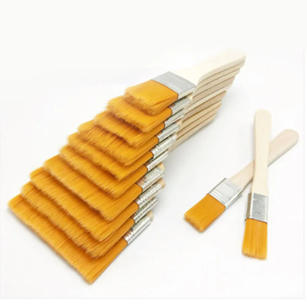 

12pcs/set Home Tool Gouache Watercolor Reusable Oil Painting Gift For Children Nylon Barbecue Wall Decor Paint Brush