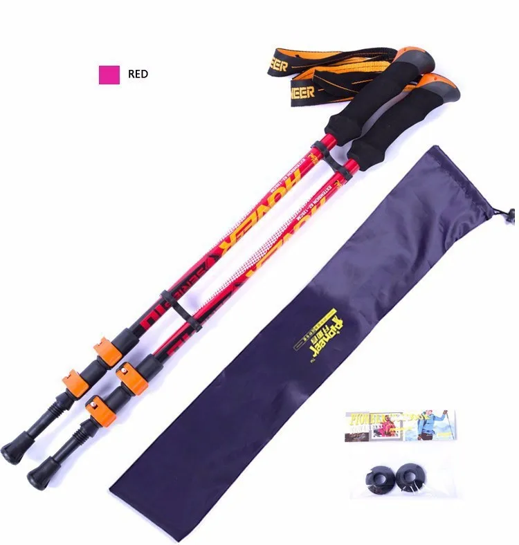 Fibra de Carbono Nova Ultra-leve Ajustável Acampamento Caminhadas Trekking Vara Alpenstock Escalada Esqui Pólo 2020 6 2020 nova ultra-leve ajustável acampamento caminhadas caminhadas