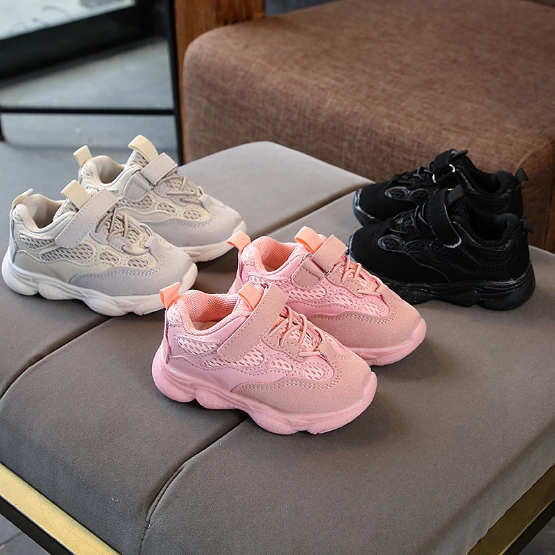 

Kids Breathable Sports Shoes Children Mesh Shoes for Girls Boys Running Light-weight Slip-resistant Black Toddler Baby Sneakers