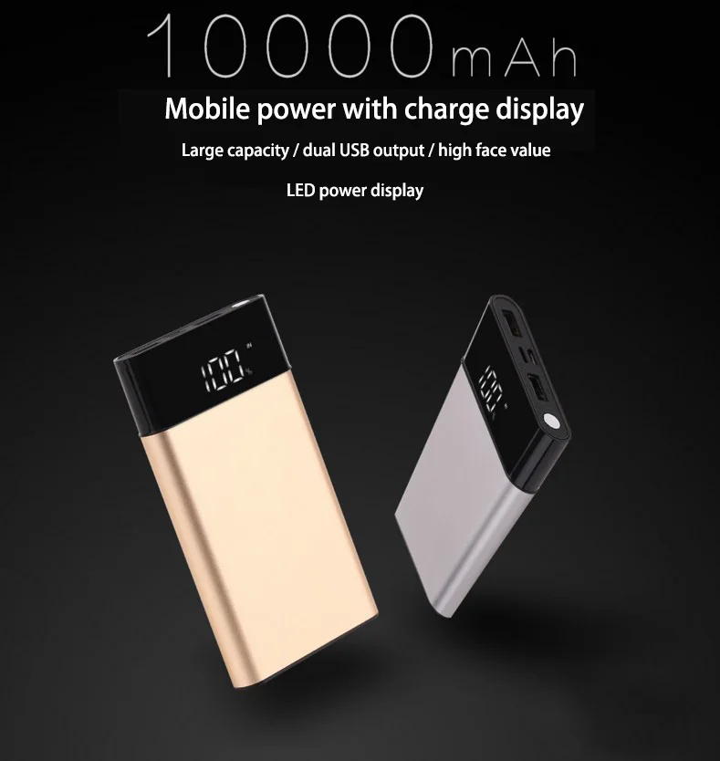 

208000mAh Dual USB Outputs Aluminum Alloy External Battery Pack Power Bank For iPhone 7 7plus Tablets Smartphone