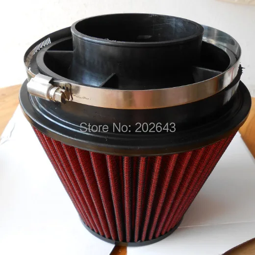 6'' red air filter with 140mm height & velocity stack 3