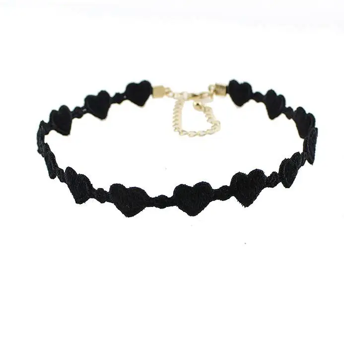 red black cute heart chokers necklaces for women wj419