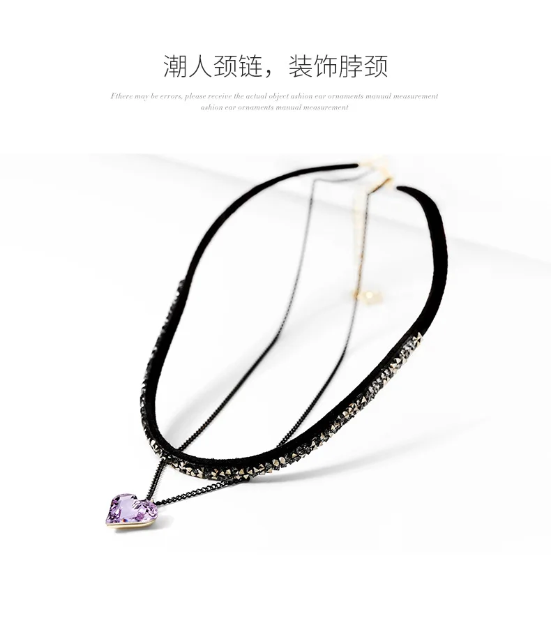 Темперамент, любовь и кулон ожерелье на шею принять Swarovski кристалл ожерелье ювелирные изделия