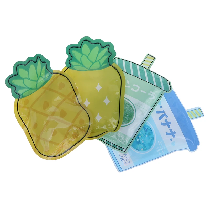

Cute Mini Transparent Cartoon Reusable Ice Pack Hot Water Bottles Travel Portable Water Cooling Cold Cool Ice Bag Randomly