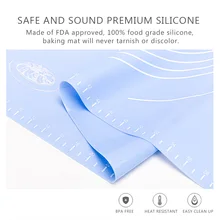 1 шт. большой силиконовый коврик для выпечки антипригарное раскатывание теста кондитерский коврик с измерениями 69*50 см кухонная утварь