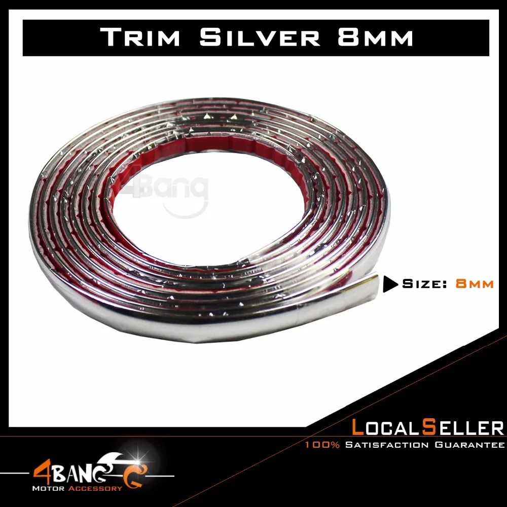 91ft 8mm Chrome Moulding Trim DIY Sliver Tape Car Auto Self Window Body
