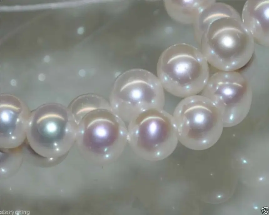 

Free Shipping 9-10MM AAA++ PERFECT WHITE SOUTH SEA ROUND PEARL LOOSE BEADS 15