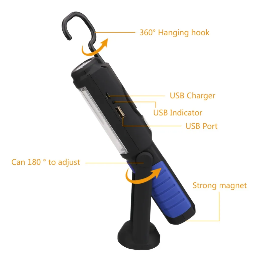 USB Перезаряжаемый COB светодиодный светильник-вспышка COB светильник+ 1 Светодиодный Фонарь ручной работы фонарь Магнитный Водонепроницаемый аварийный светодиодный светильник