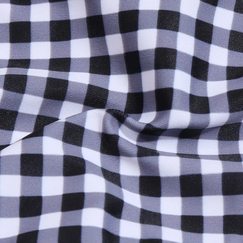 Traje de baño con estampado de cuadros para mujer, traje de baño brasileño, traje de baño, conjunto de Bikinis, ropa de playa de verano para mujer, Biquini