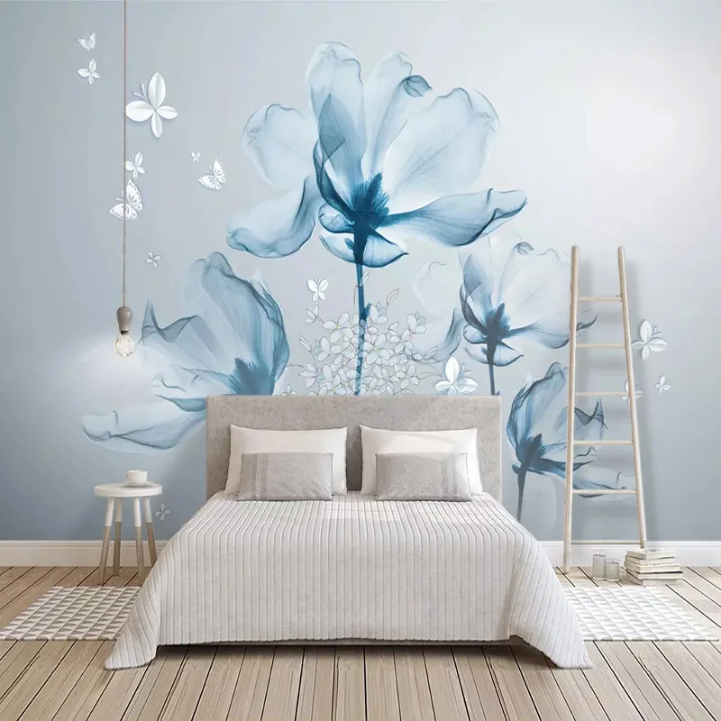 Современные абстрактные цветы фрески настенная бумага 3D стерео домашний Декор Гостиная постельное белье комната фон настенная бумага для
