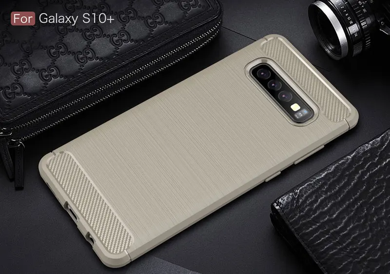 Мягкий ТПУ чехол для телефона samsung s10 противоударный задний Чехол для galaxy s10 lite тонкий силиконовый матовый чехол для galaxy s10 plus - Цвет: Gray