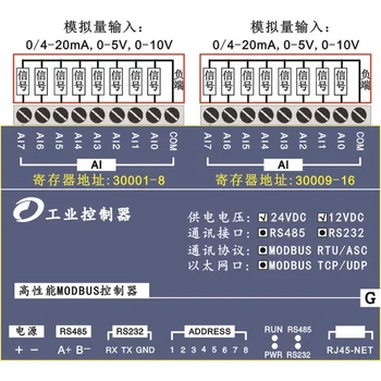 

16-channel analog input Ethernet master module for collecting RS485 bus