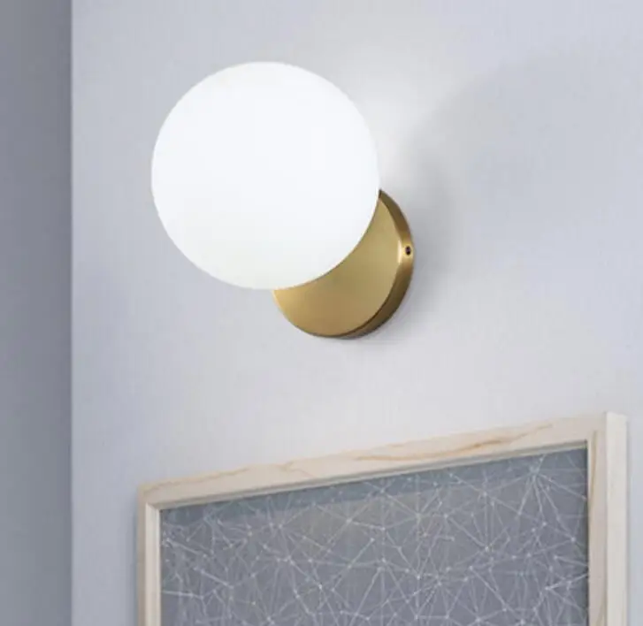 Northern Europe Wall lamp Round Creative Iron Lighting Glass Decoration Living Room Bedroom Corridor Fashion Modern | Освещение