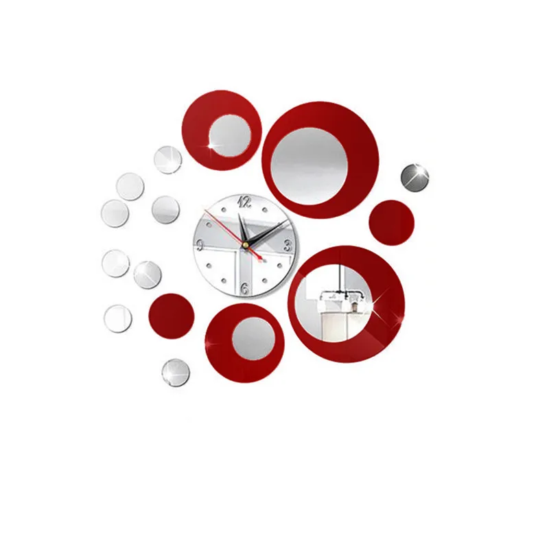 

Fashion creative mirror clock wall clock DIY round mirror wall sticker simple style fun wall clock