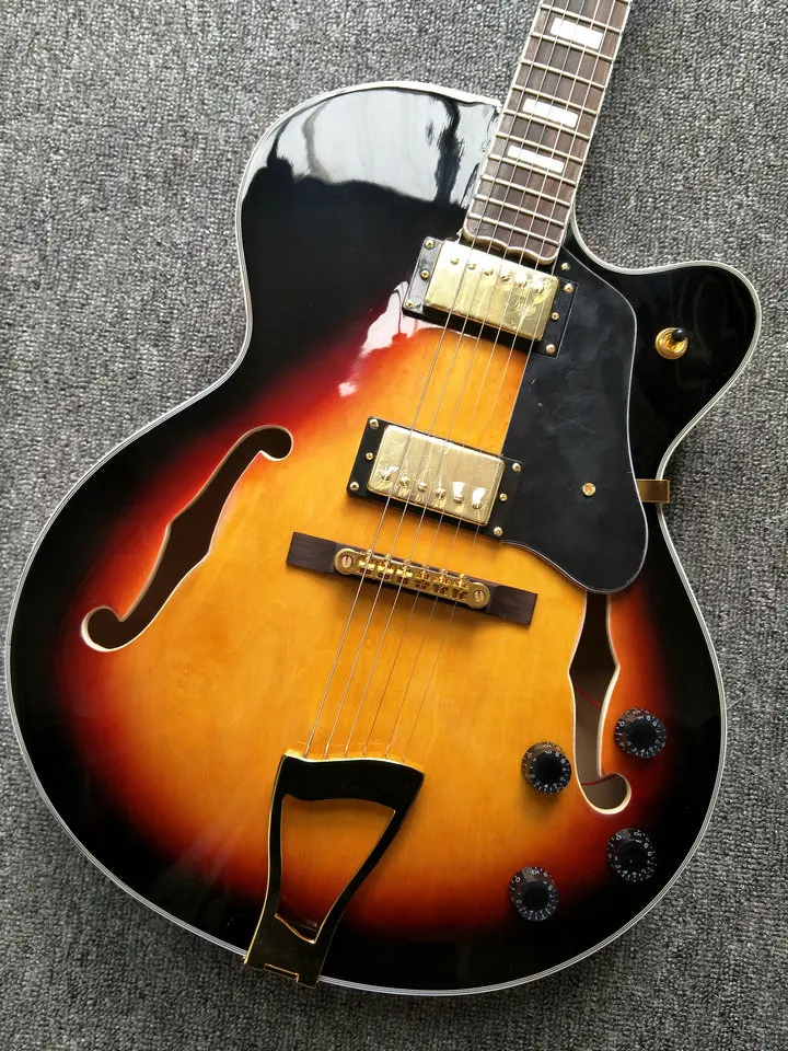 Top Selling Vintage Sunburst L5 Electric Jazz Guitars With Gold