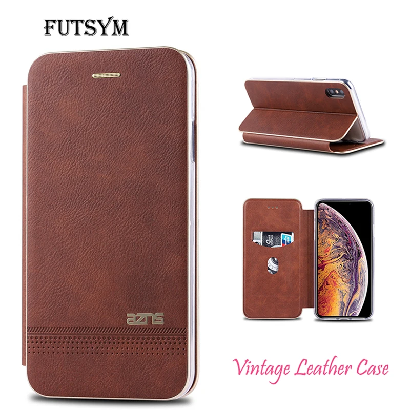 

Flip Leather Card Holder Soft Back Cover Case for IPhone X XS Max XR Case Kickstand Shockproof for IPhone 6 6S 7 8 Plus Case