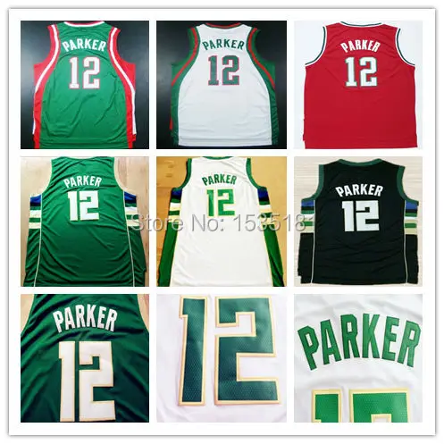 2015-16 NewMen's Cheap #12 Jabari Parker Jersey Black Green White Basketball Jerseys Stitched Logo Best Quality Free Shipping | Спорт и