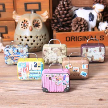 

free shipping 75*35*55mm Creative party Rectangle handbag shaped favor tin box