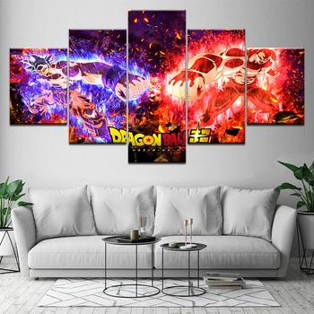 

Canvas Paintings Wall Art HD Prints Frame 5 Pieces Dragon Ball Z Super Saiyan Pictures Abstract Poster Modular Living Room Decor