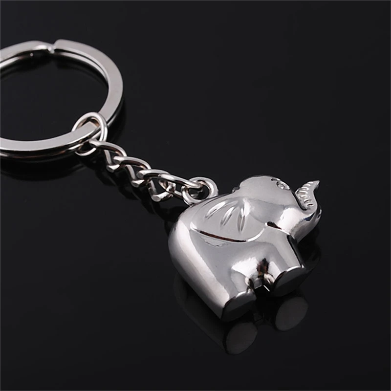 Women Handbag Charm Accessory Alloy Elephant Keychain Animal Key Rings For Girl Wholesale 1Pcs Silver/Gold Colors