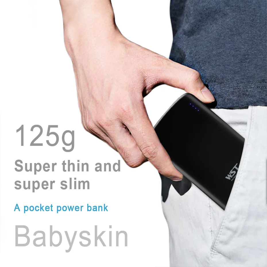 WST Portable Capacity Power Bank 5000mAh PoverBank Battery Pack Mobile External Battery For iPhone Samsung Phone Powerbank (8)