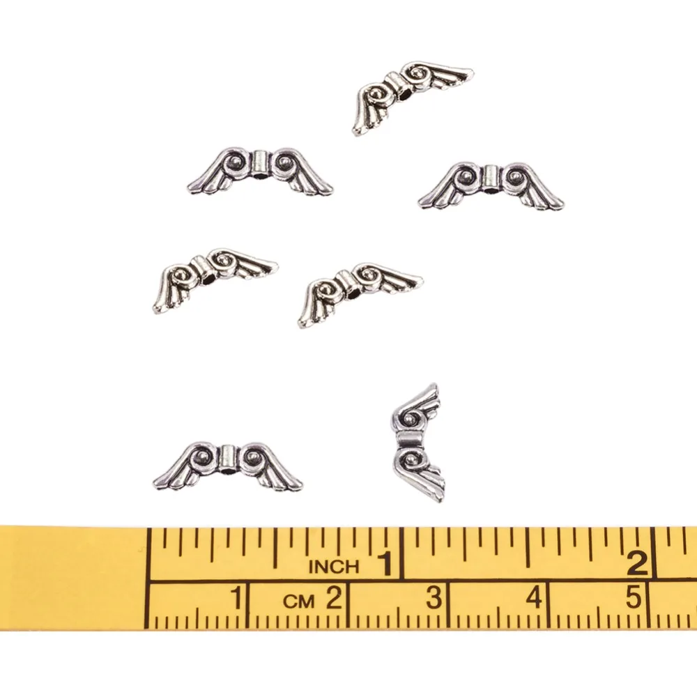 100pcs-Tibetan-Style-Alloy-Angel-Wing-Beads-Nickel-Free-Antique-Silver-5x15-5x2mm-Hole-1mm (3)