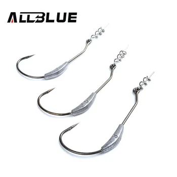 

ALLBLUE Barbed Fishing Hooks With Lead Single Hook 2# 2.5# 3# 10pcs/lot Fishing Tackle