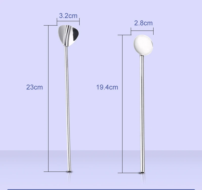 1 шт., нержавеющая соломенная ложка для напитков, аксессуары для бара, многоразовая соломенная длинная ручная ложка из нержавеющей стали, соломинка для напитков