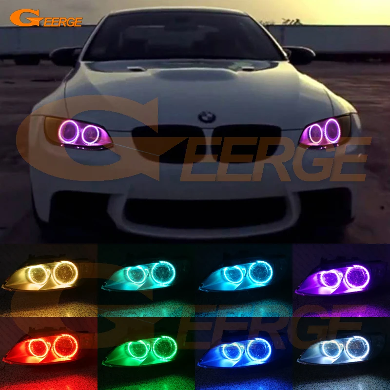 For BMW 3 Series E90 E92 E93 M3 2007-2013 Coupe cabriolet Excellent Multi-Color Ultra bright RGB LED Angel Eyes kit Halo Rings For BMW 3 Series E90 E92 E93 M3 2007-2013 Coupe cabriolet Excellent Multi-Color Ultra bright RGB LED Angel Eyes kit Halo Rings