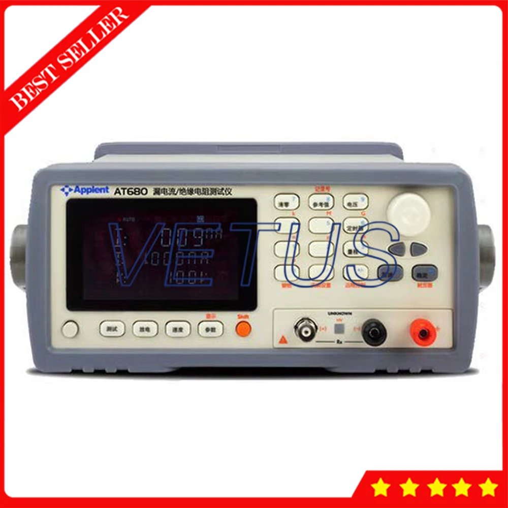 AT680 200mA Макс измеритель тока утечки цифровой емкости изоляции с 1V до 650VDC выходное