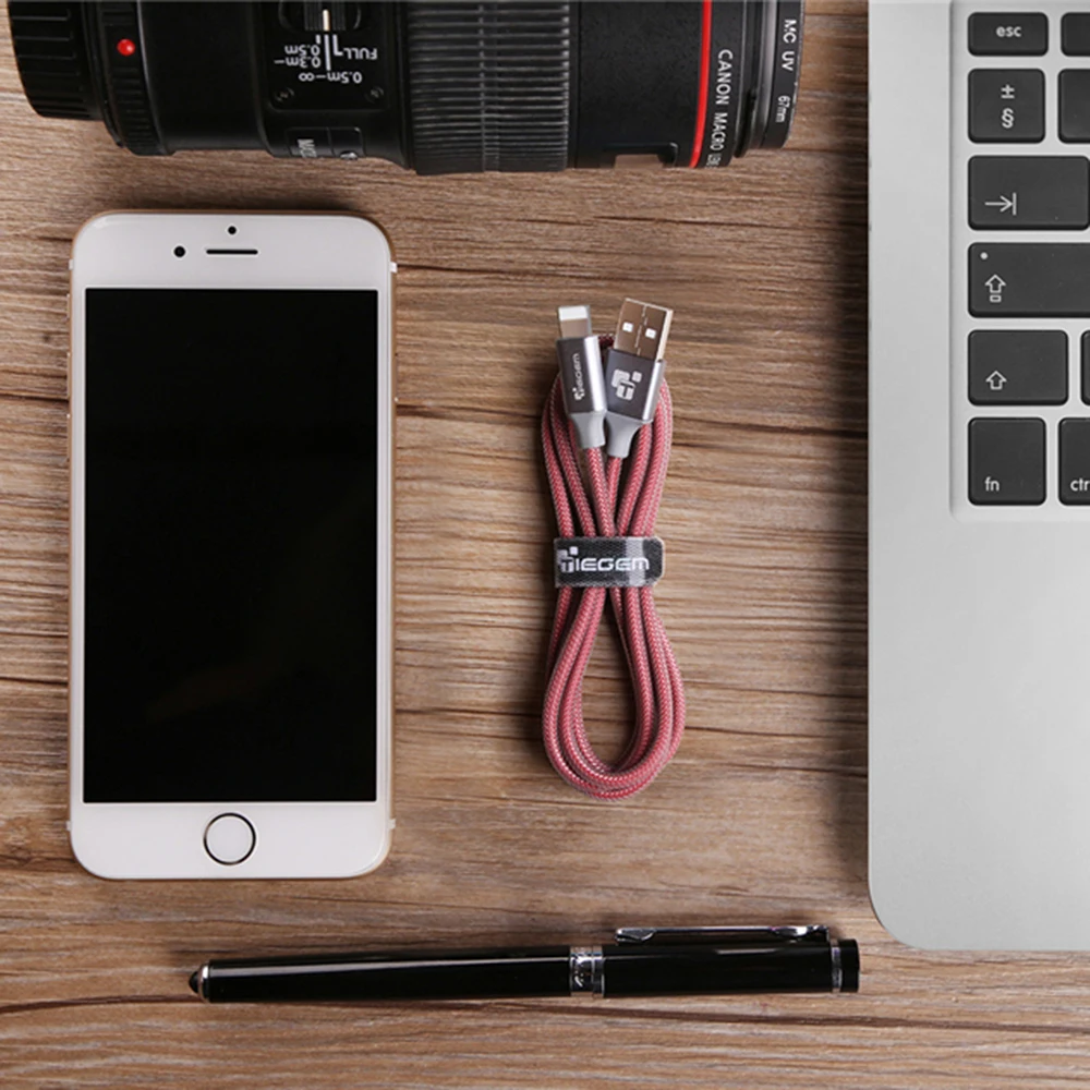 Зарядный USB кабель TIEGEM 2 А для iphone 5 5s 6 8 7 Plus X iOS 9 10 1/2/3 м нейлоновые кабели быстрой