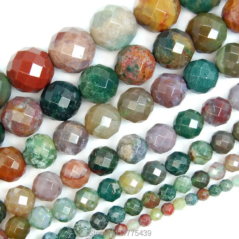 

Free Shipping Wholesale 4 6 8 10 12 14mm Faceted Natural Indian Agat Round loose stone jewelry Beads Agat Beads DIY