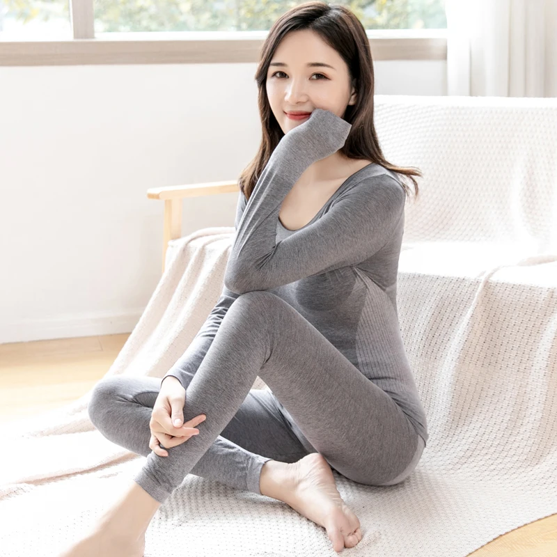 Qiuyi Qiuku cotton thin section thermal underwear set-in Pajama Sets ...