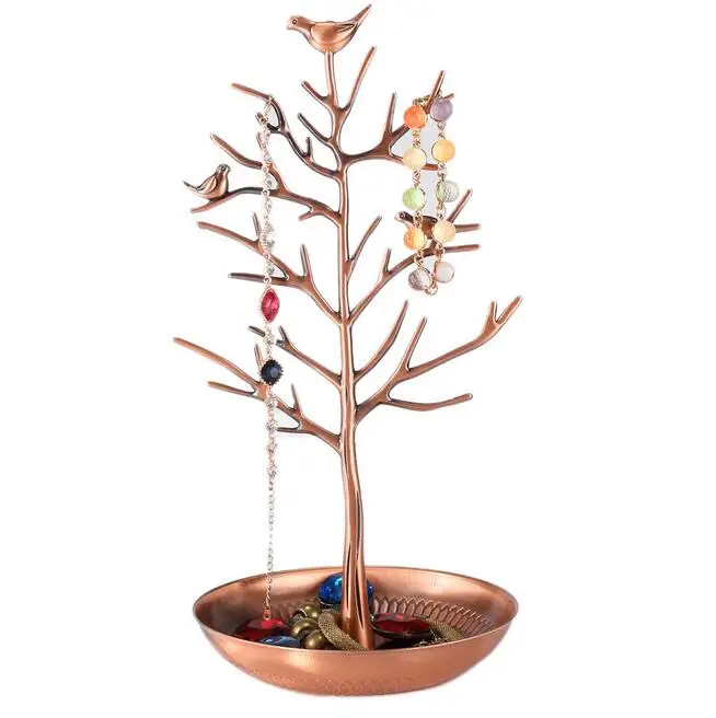 Rasalhaguer Hot Sale Jewelry Display Stand Rack Tree Bird Stand Iron Necklace Earring Holder Bracel