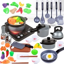 44 Pieces Children Mini Kitchen Toy Cookware Pot Pan Kids Pretend Cook Play Toy Simulation Kitchen Utensils Toys Children Gift children play simulation kitchen cooking utensils