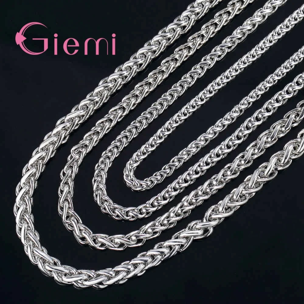 

Twisted Chain For Pendant With Lobster Clasps 925 Sterling Silver 50Cm Chain 3.5-6Mm Necklace For Women Men Gift